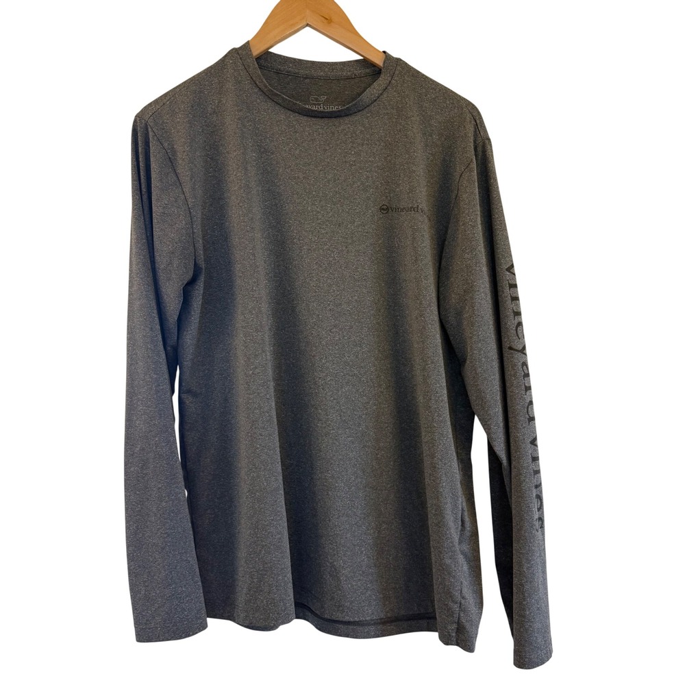 Vineyard Vines Performance Long Sleeve Shirt Mens Small Gray Heather 1V000254
